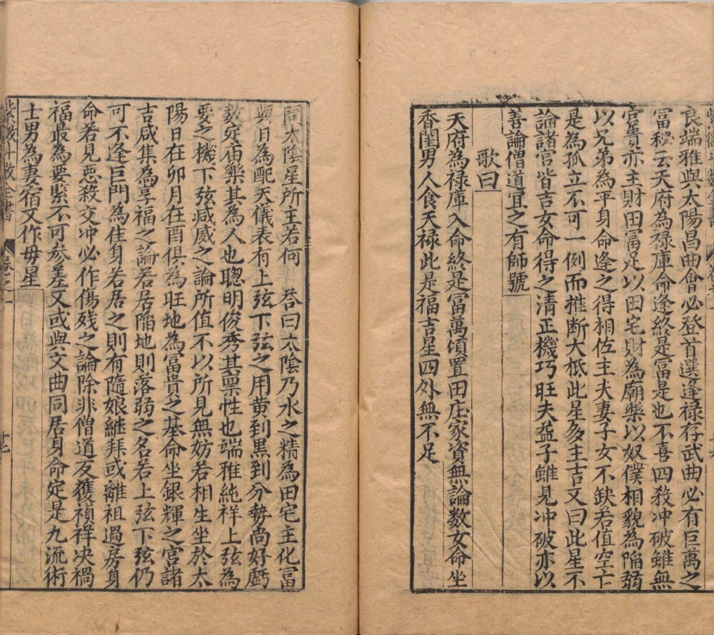 Page from the Ming-dynasty Zi Wei Dou Shu Quan Shu