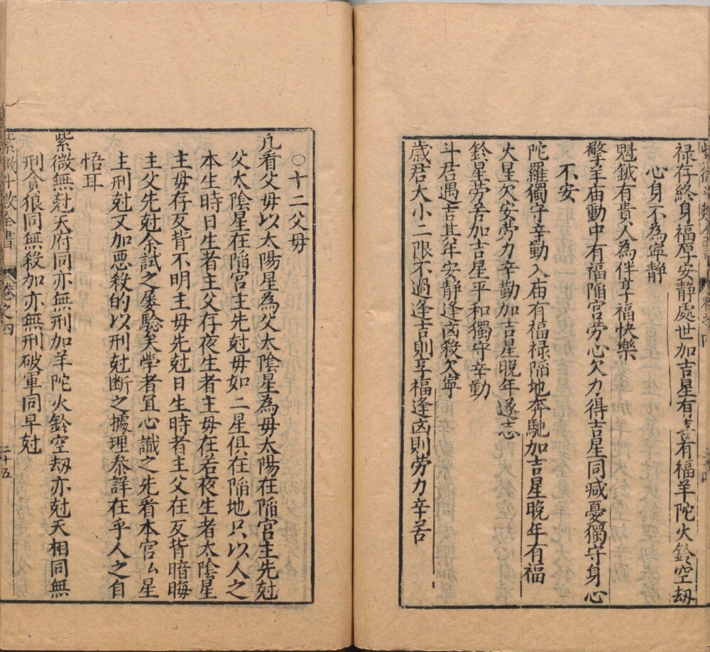 Page from the Ming-dynasty Zi Wei Dou Shu Quan Shu